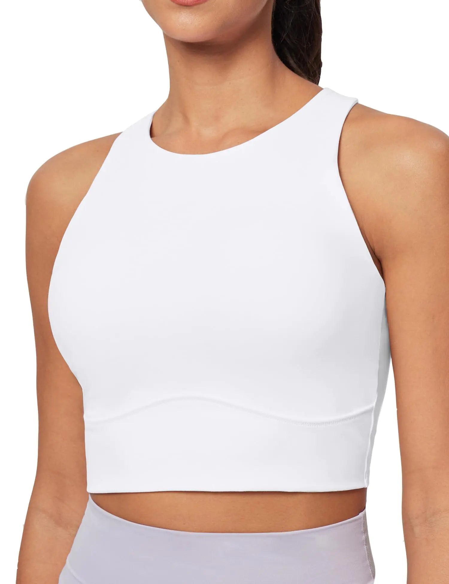 Racerback Yoga Bra White