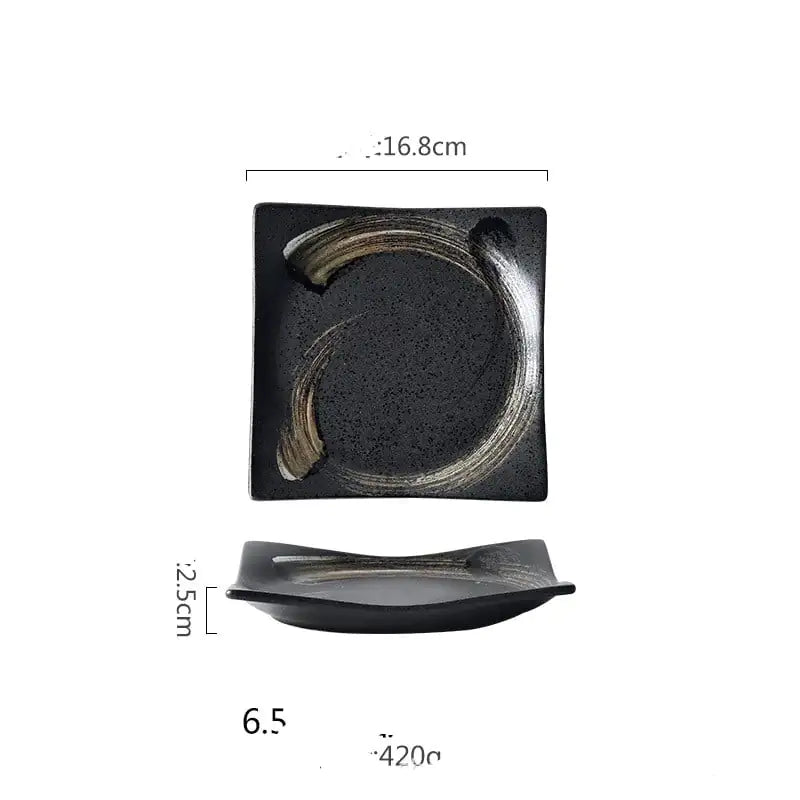 Square Ceramic Sushi and Dessert Plate