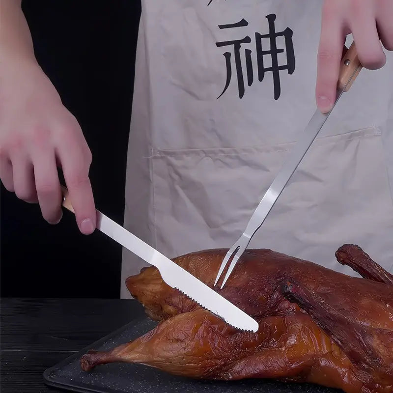 Tibetan Stainless Steel Lamb Knife and Fork Set